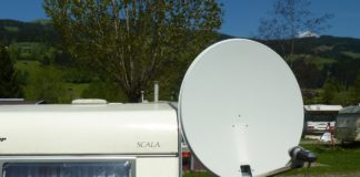 Schotel uitrichten op de camping Schotel uitrichten