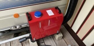 Met een dieselkachel de voortent verwarmen