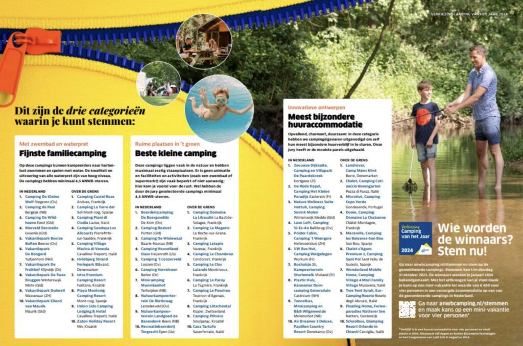genomineerde campings in Nederland